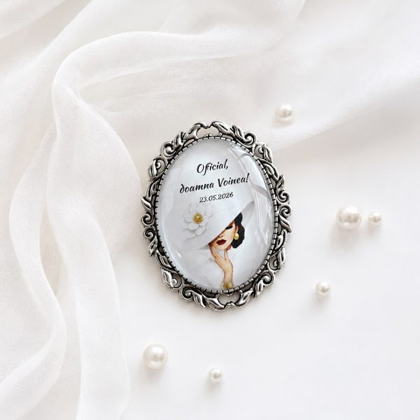 Brosa personalizata pentru buchet, Lady